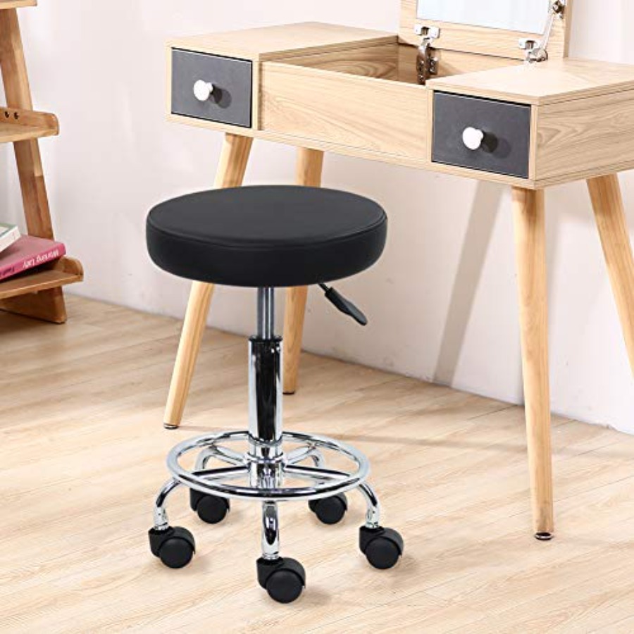 PU Leather Round Rolling Stool - Spa & Wellness Dr Roy Sothers บทวิจารณ์และราคา