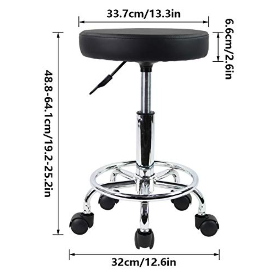 PU Leather Round Rolling Stool - Spa & Wellness Dr Roy Sothers บทวิจารณ์และราคา
