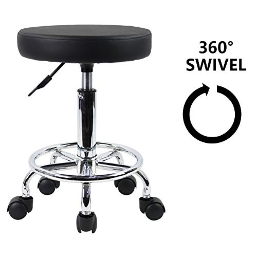 PU Leather Round Rolling Stool - Spa & Wellness Dr Roy Sothers บทวิจารณ์และราคา